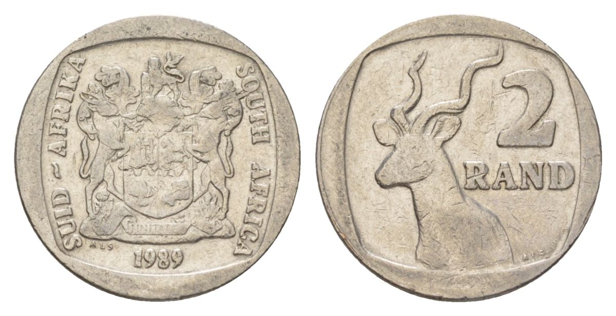 ЮАР 2 ранда 1989 KM 139 медь плакированная никелем 4626-941