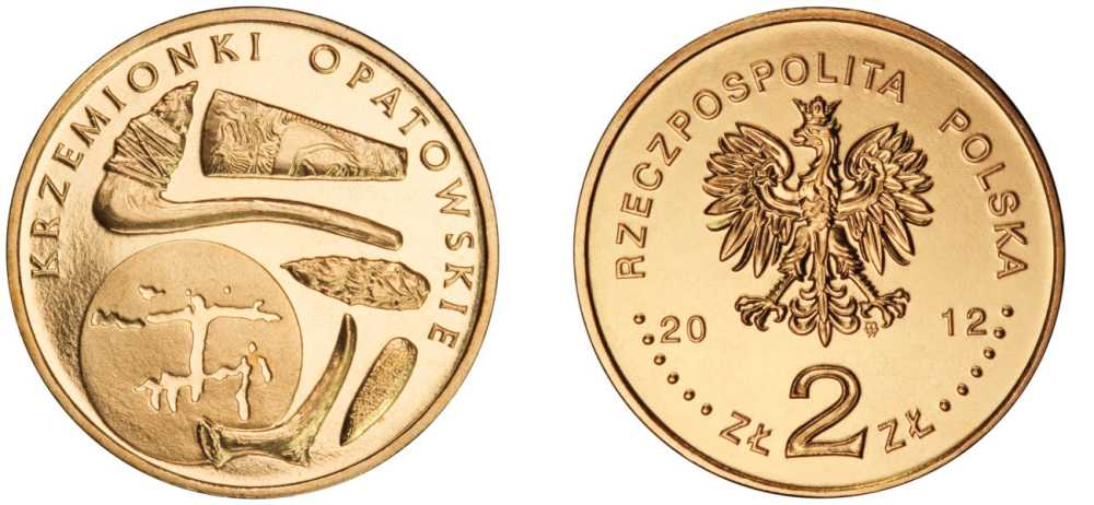 Польша 2 злотых 2012 MW, серия исторические памятники Польши, Кшеменки-Опатовские KM 835 нордик UNC M73-20