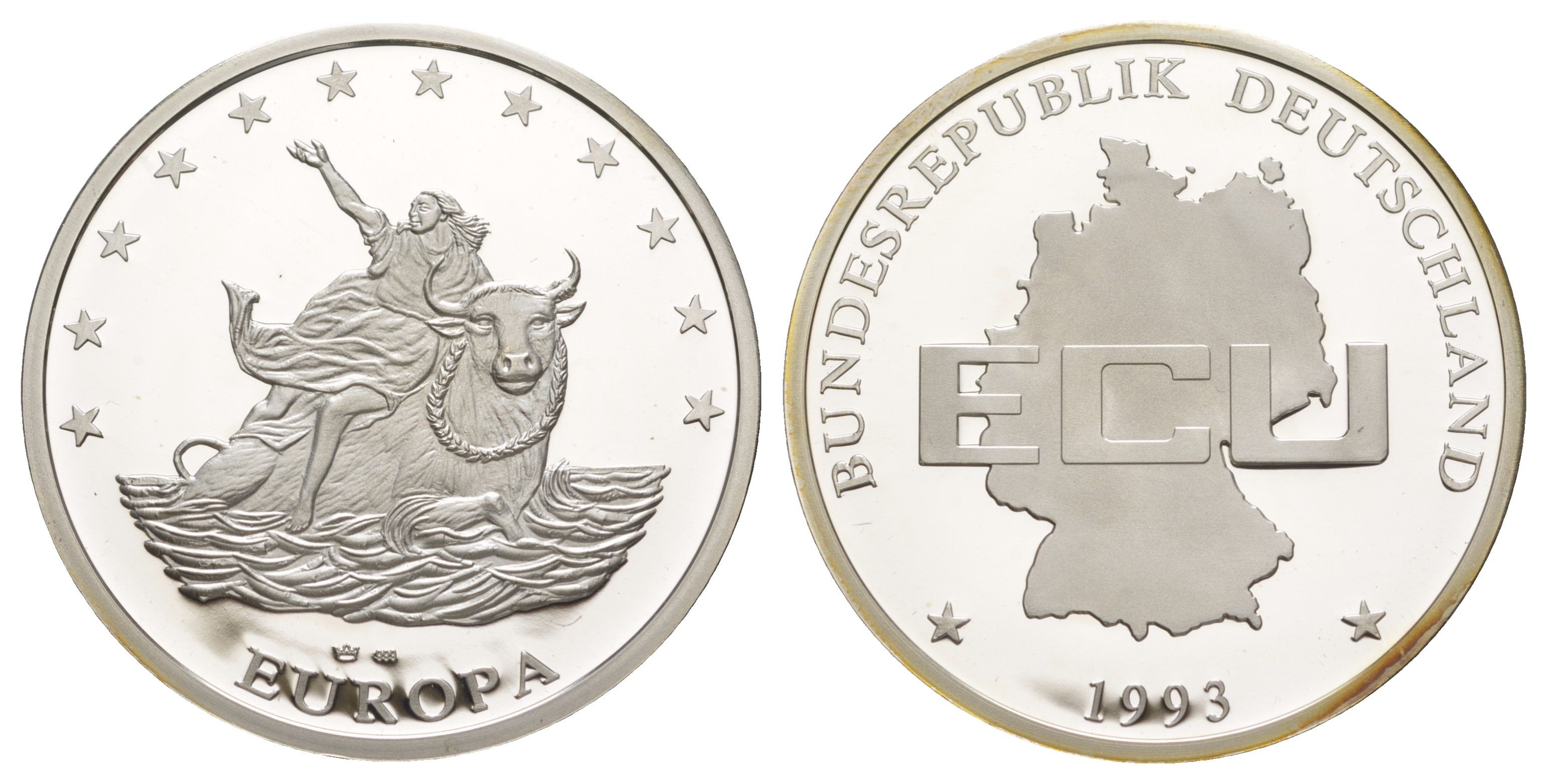 Германия 1 экю 1993 Похищения Европы серебро PROOF 1083-5-53