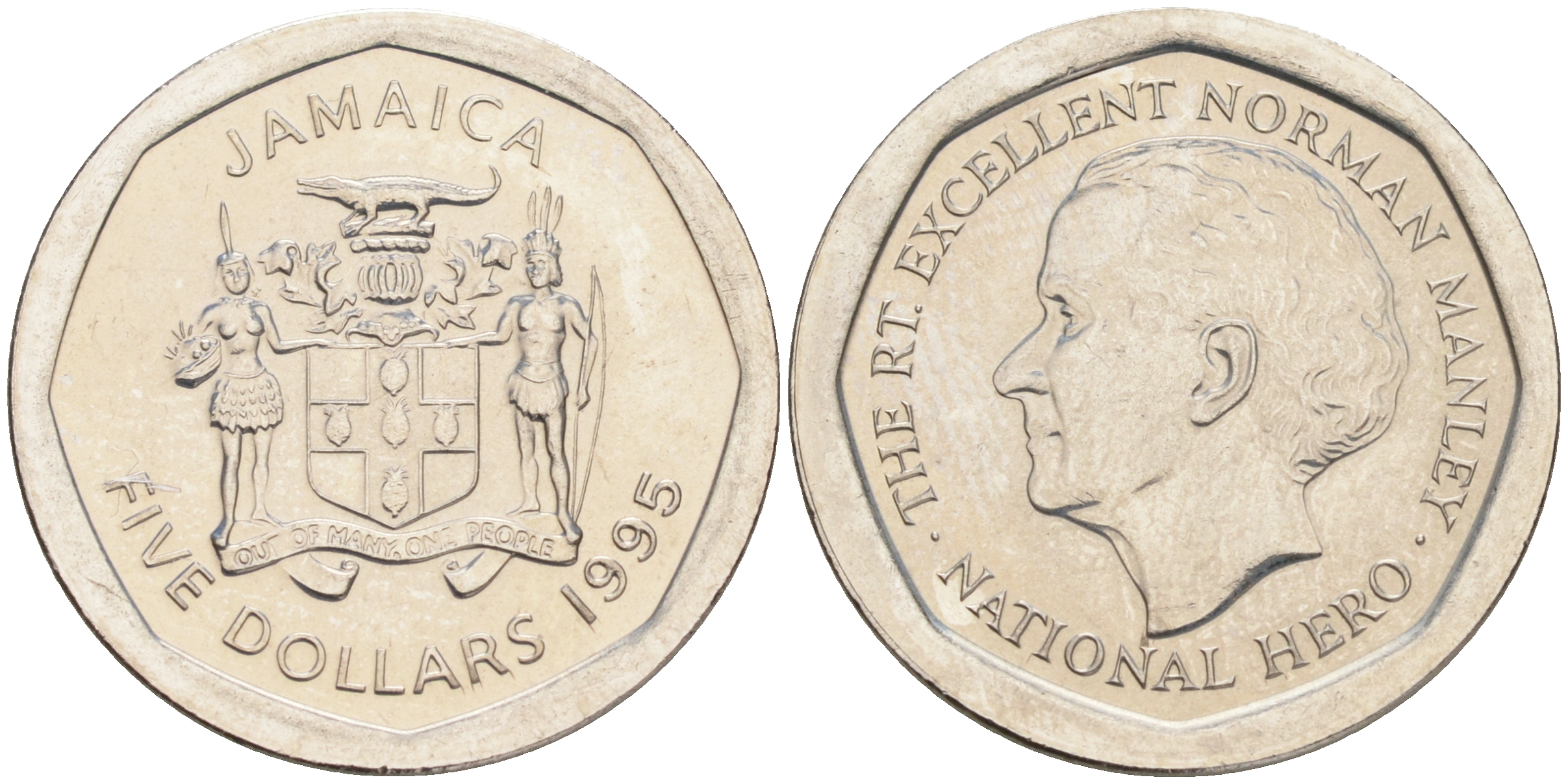 ЯМАЙКА 5 ДОЛЛАРОВ 1995 KM 163 сталь 4556-913