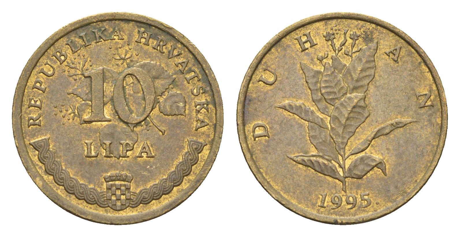 Хорватия 10 лип 1995 нечетный год KM 6 сталь плакированная латунью 4659-711