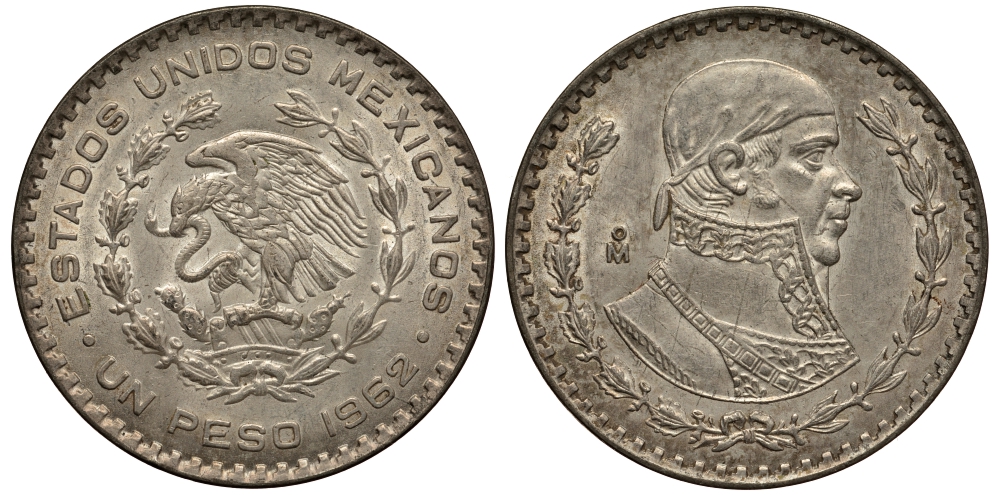 Мексика 1 песо 1962 Хосе Мария Морелос KM 459 серебро XF-UNC 107-1122