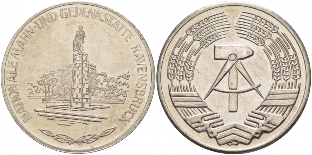 ГДР МЕДАЛЬ ND МЕМОРИАЛ В РЕВЕНСБРЮКЕ, ГЕРБ ГДР, ДИАМЕТР 35,5 ММ., ВЕС 22,1 ГР. медно-никель UNC 4537-734