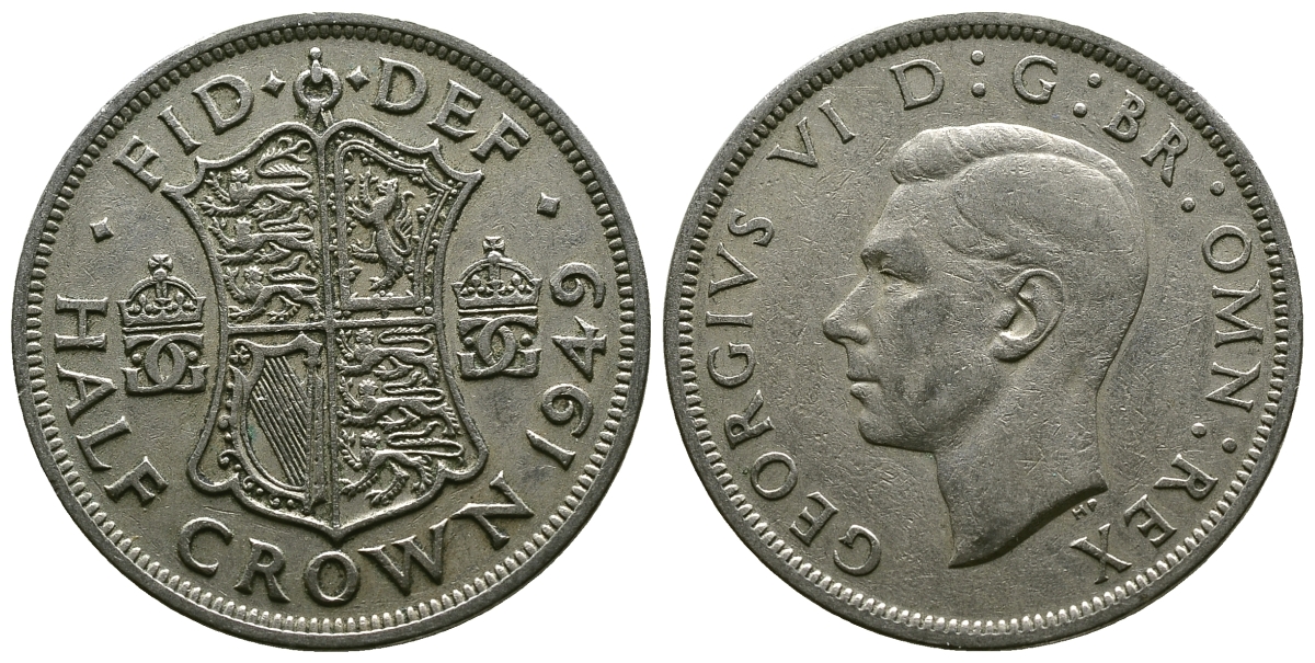Великобритания 1/2 кроны 1949 Георг VI (1936-1952) KM 879, Spink 4106 медно-никель 4607-744