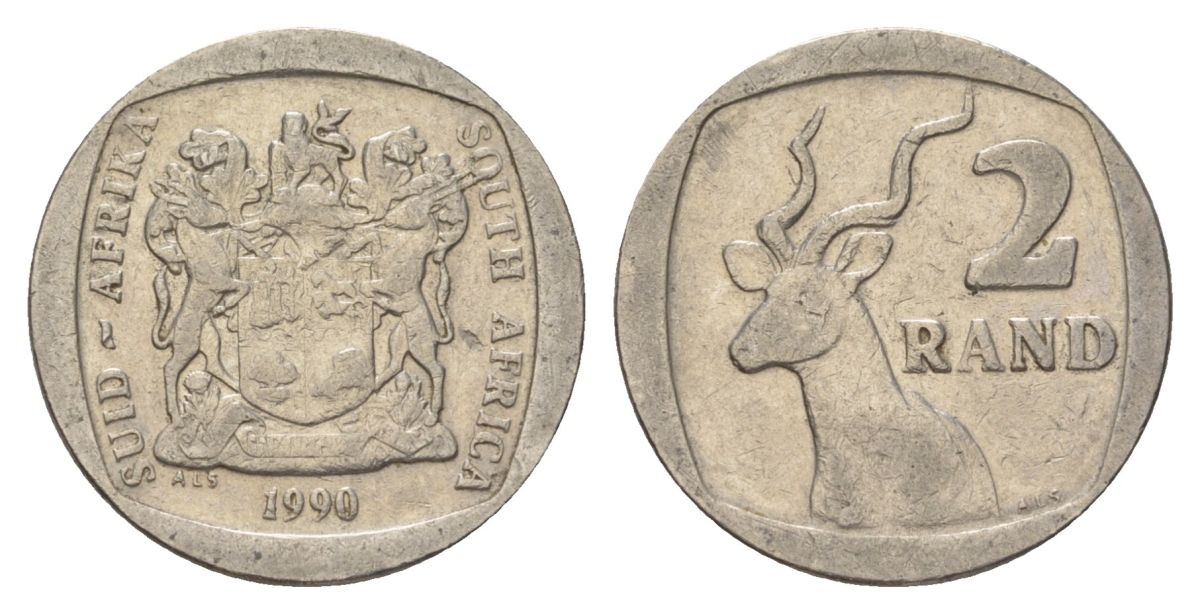 ЮАР 2 ранда 1990 KM 139 медь плакированная никелем 4626-1114