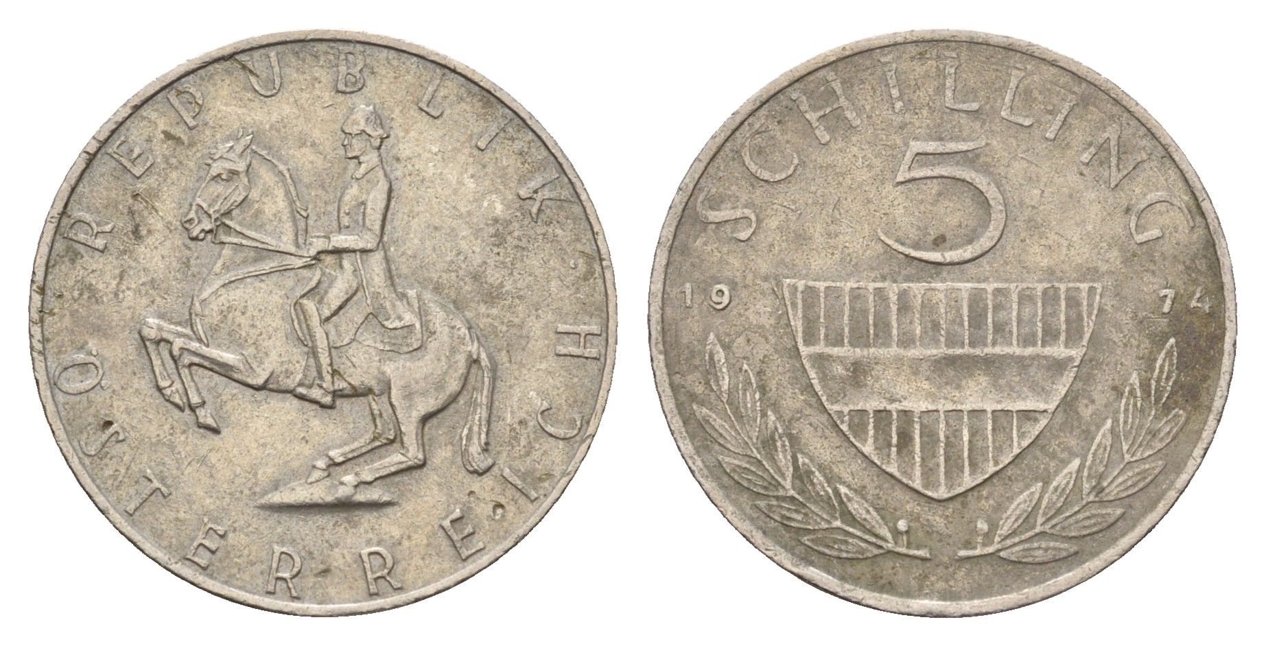 Австрия 5 шиллингов 1974 KM 2889a медно-никель 202-611