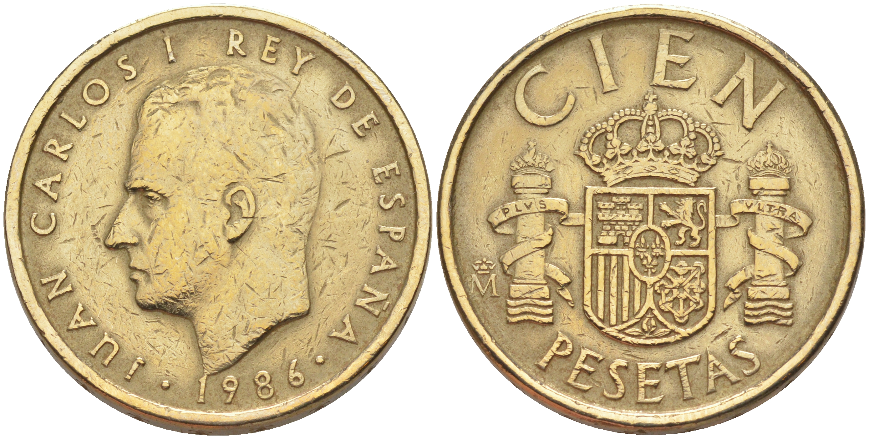 Испания 100 песет 1986 Хуан Карлос I (1975-2014) KM 826 алюминиевая бронза 106-336