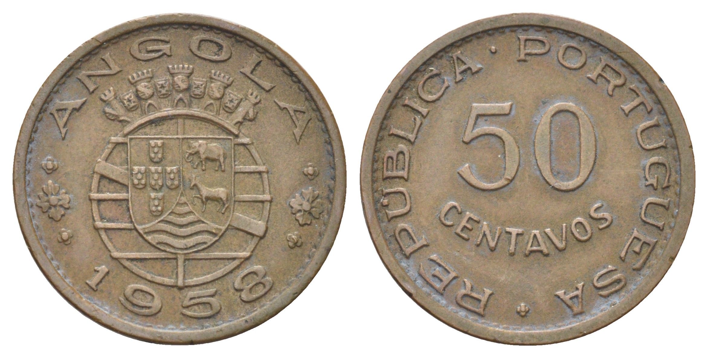 Ангола 50 сентаво 1958 KM 75 бронза 4701-948