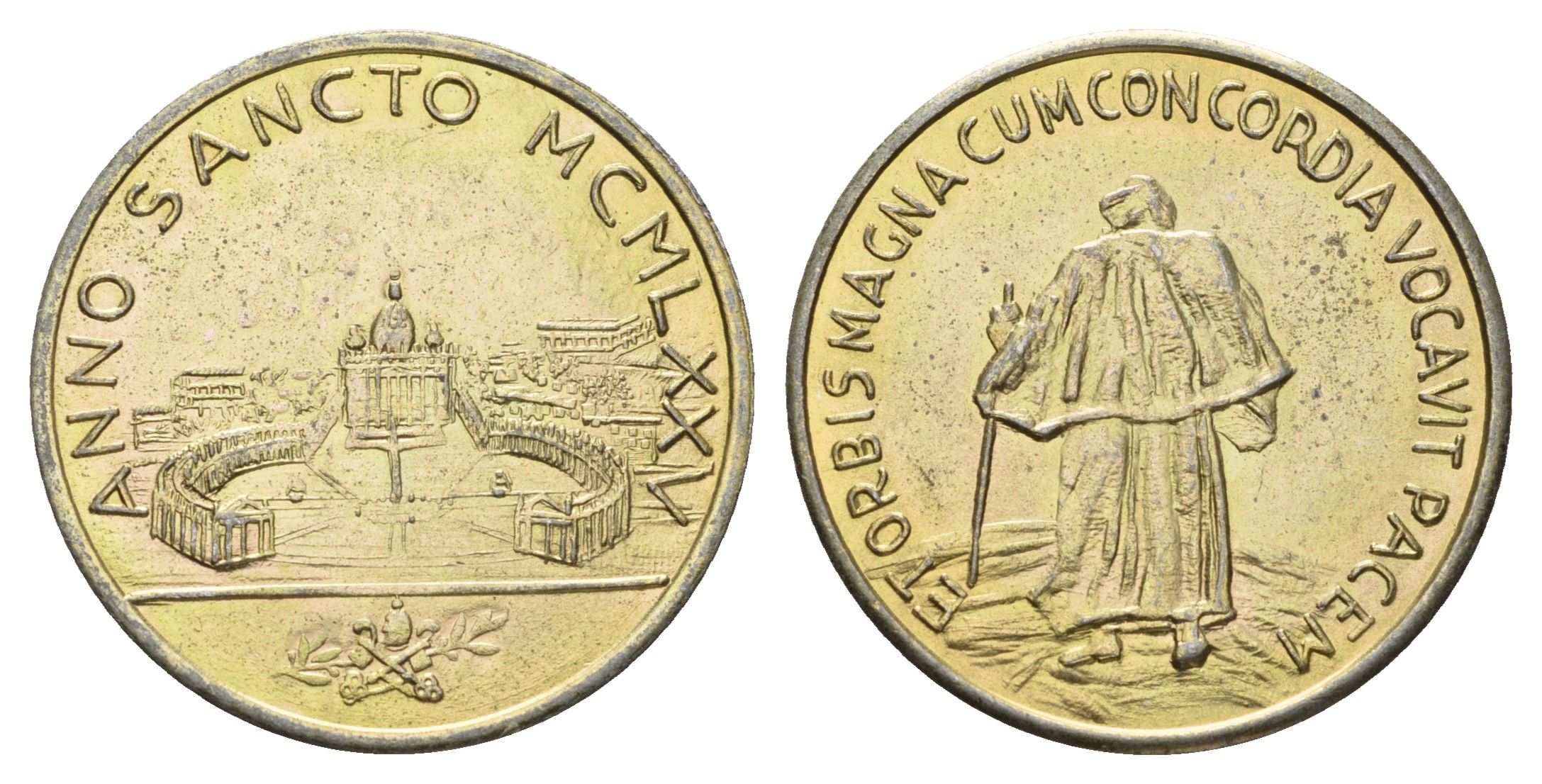 Ватикан медаль "Мир во всём мире" 1975 Площадь Святого Петра, диаметр 27,5 мм, вес 8,3 гр медно-никель 4670-1031