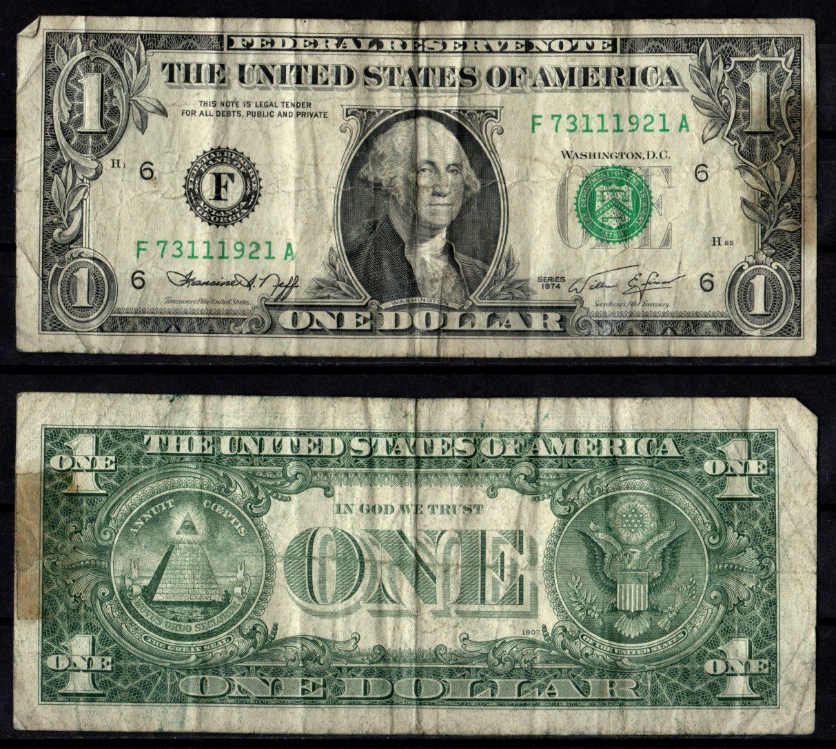 США 1 доллар 1974 Pick 455 бумага 7217-20-3-1
