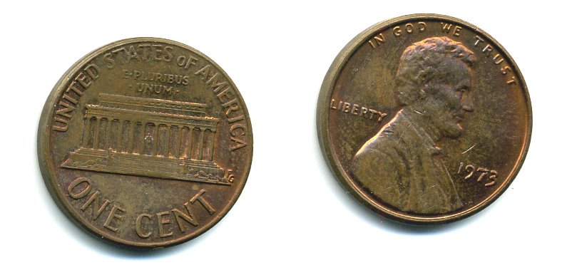 США 1 ЦЕНТ 1973 ЛИНКОЛЬН KM 201 медь цинк 76-218