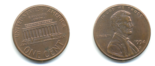 США 1 ЦЕНТ 1994 D, ЛИНКОЛЬН KM 201b цинк плакированный медью 86-325