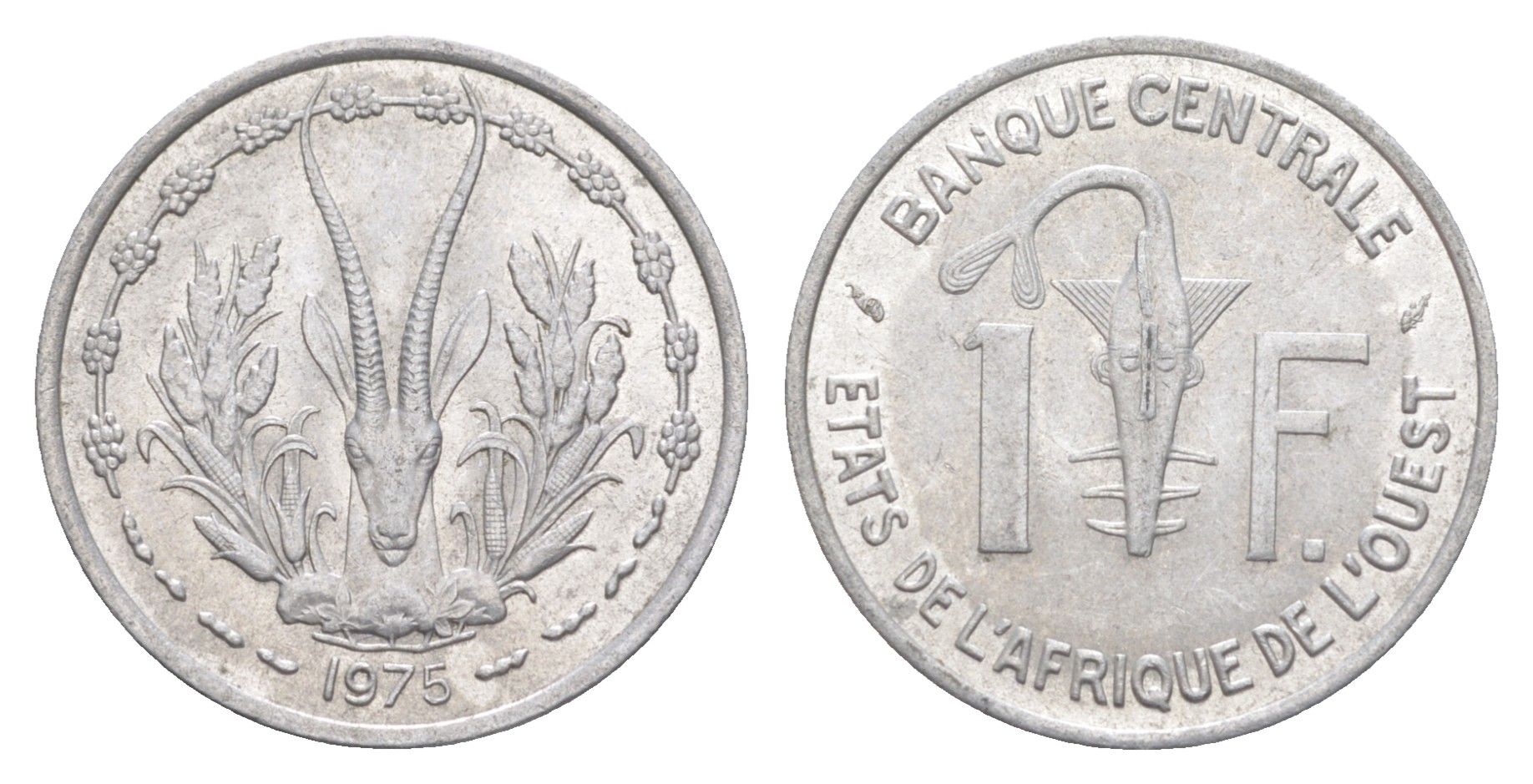 Западная Африка (BCEAO) 1 франк 1975 KM 3.1 алюминий UNC 4654-531