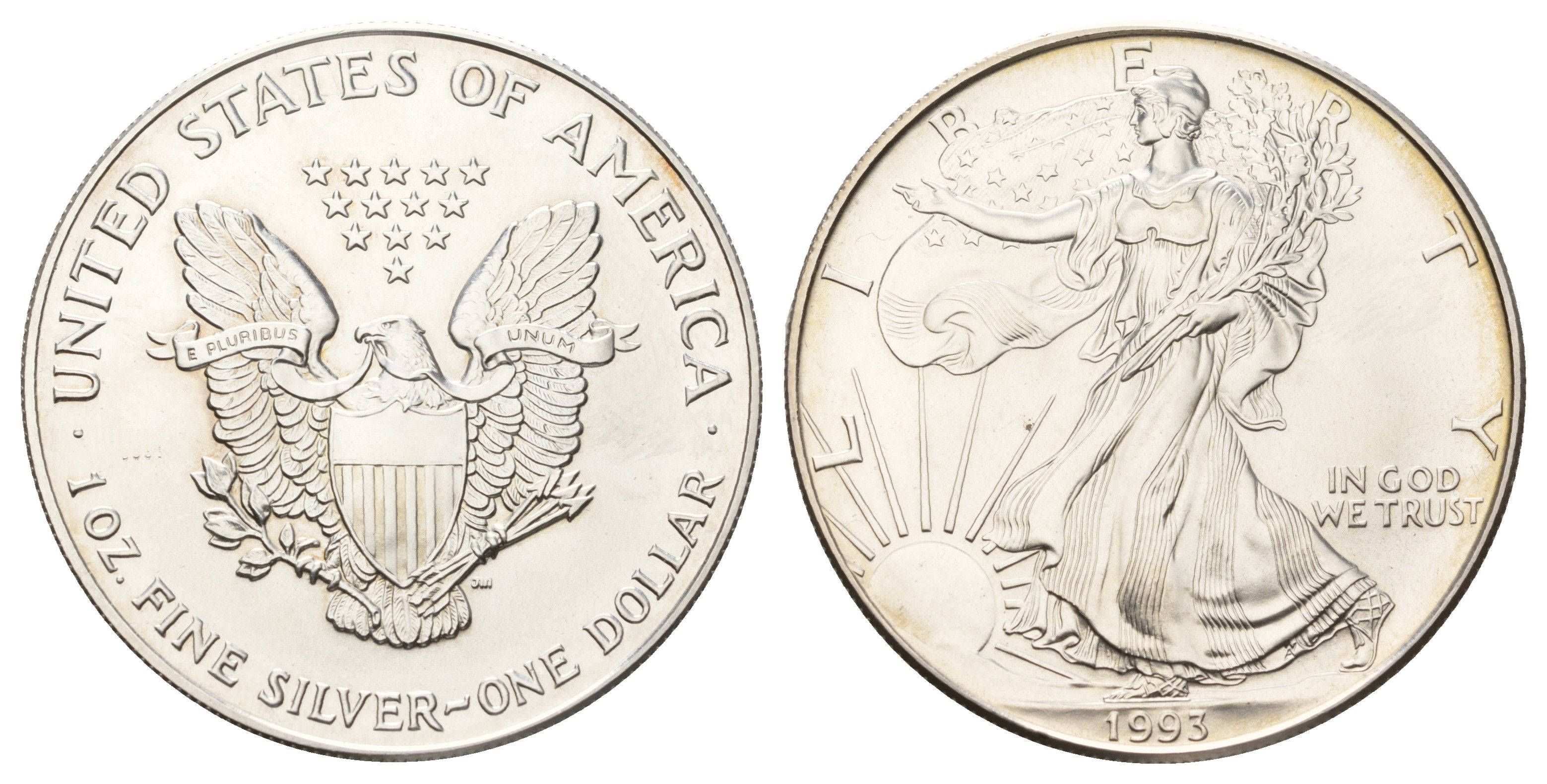 США 1 доллар 1993 KM 273 серебро UNC 1520-1032