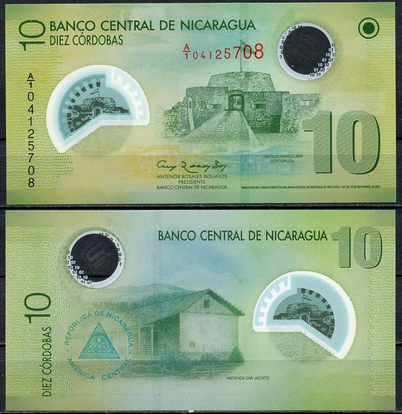 Никарагуа 10 кордоба 2007 Собор Непорочного Зачатия Pick 201 a пластик UNC (пресс) 447-95-2