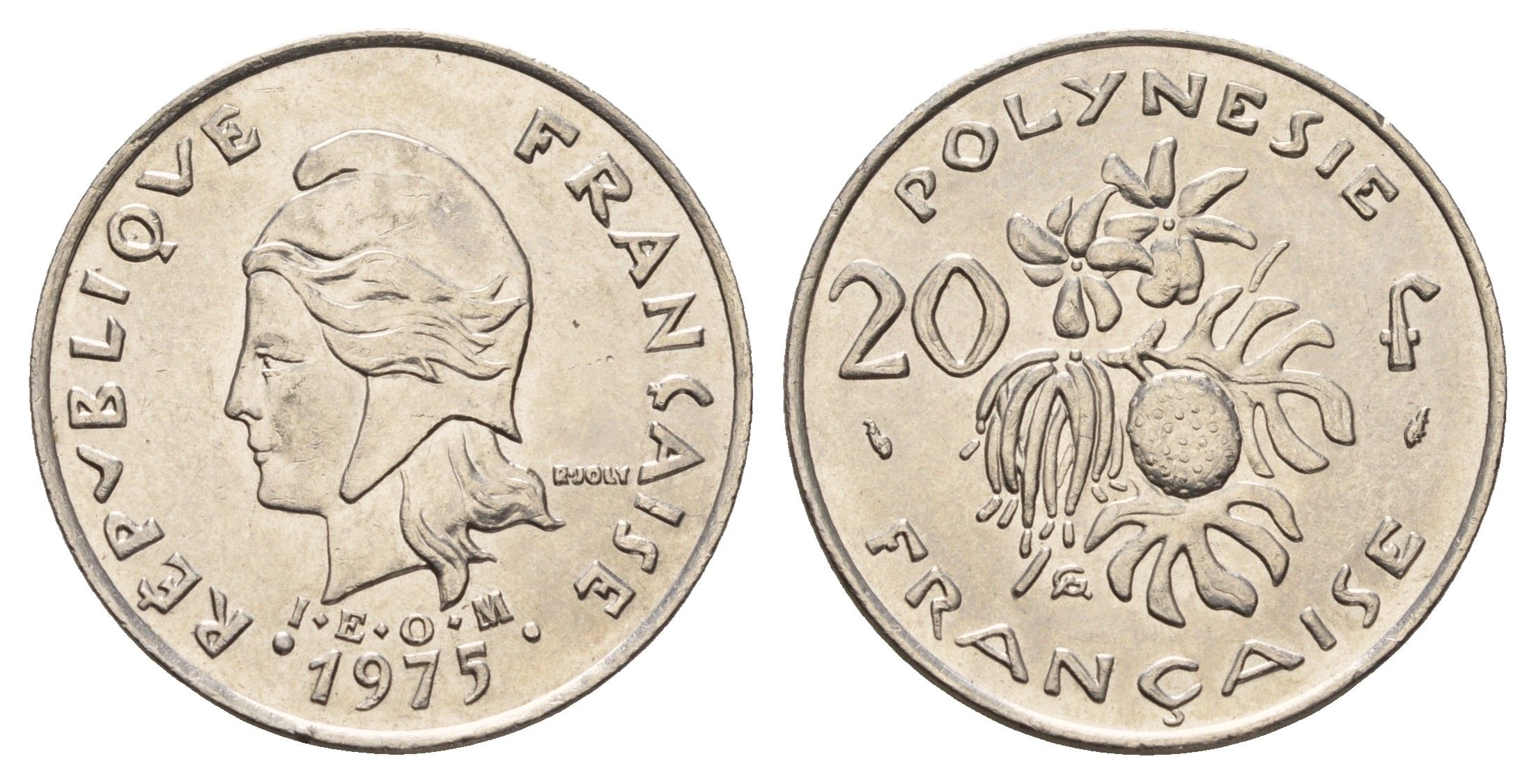 Французская Полинезия 20 франков 1975 KM 9 никель UNC 177-1057