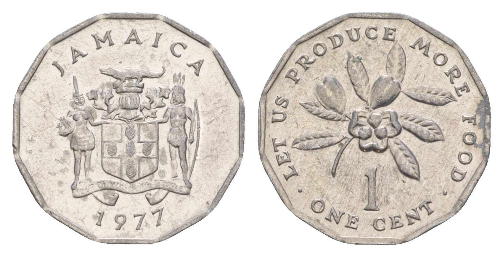 Ямайка 1 цент 1977 KM 64 алюминий aUNC 4649-1047