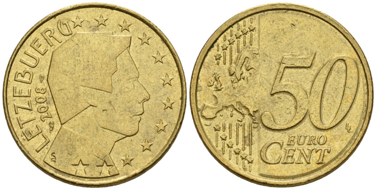 Люксембург 50 евроцентов 2008 KM 80 нордик 4148-745