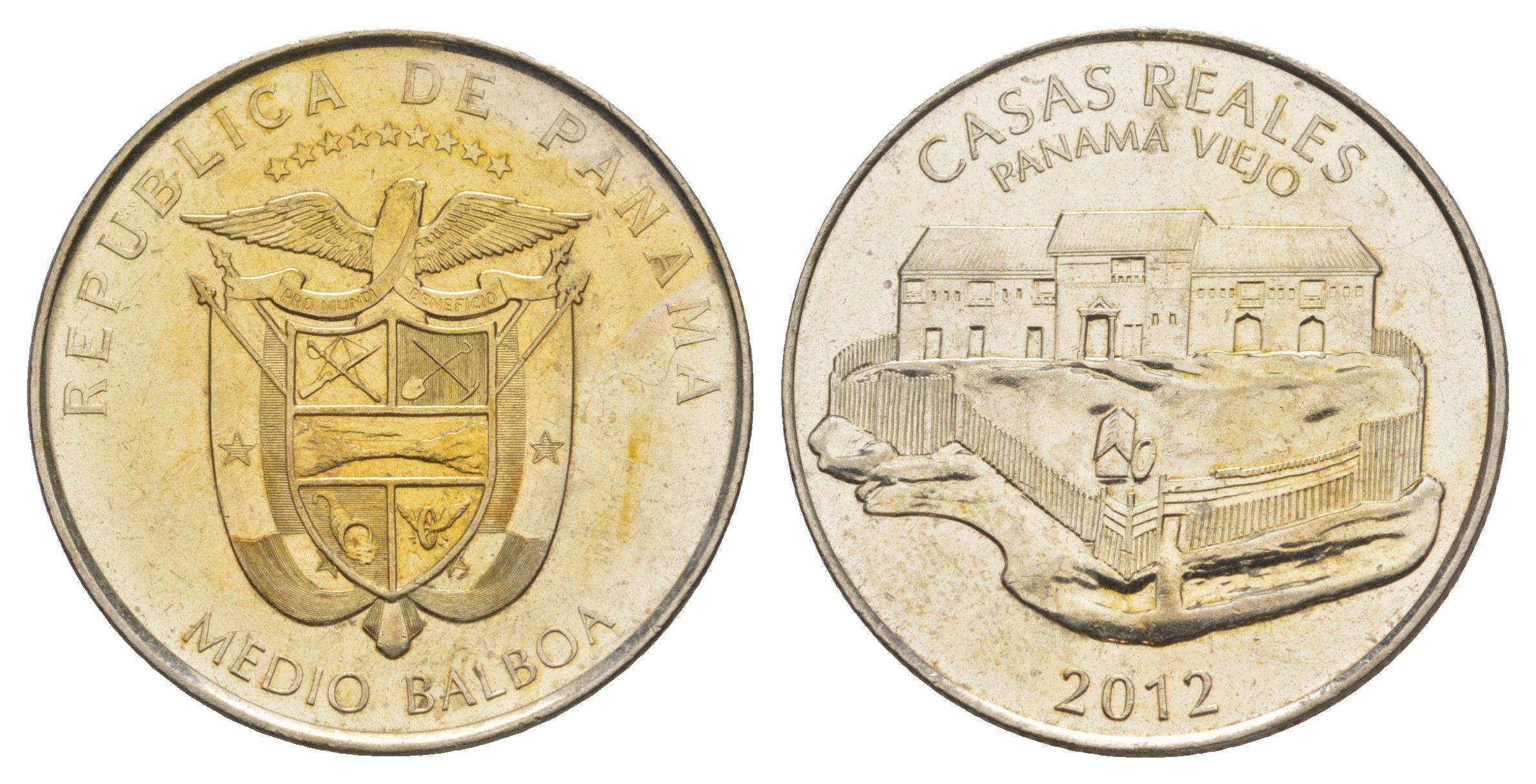 Панама 1/2 бальбоа (50 сентесимо) 2012 Панама-Вьехо - Королевский дом KM 143 медь плакированная медно-никелем UNC 4645-225
