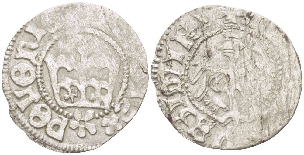 Великое княжество Литовское 1/2 гроша (полугрош) 1445-1492 Казимир IV (1445-1492), вес 0,85 гр., корона серебро 1517-324