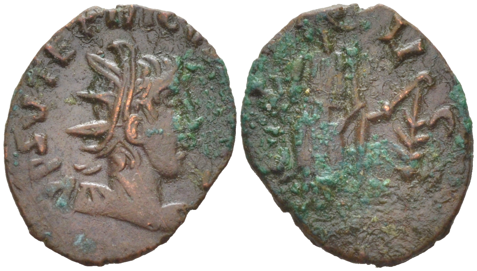 Римская Империя, императоры в Галлии антониниан 273 - 274 Тетрик II, локальная чеканка в Галлии RIC биллон 1073-24-87