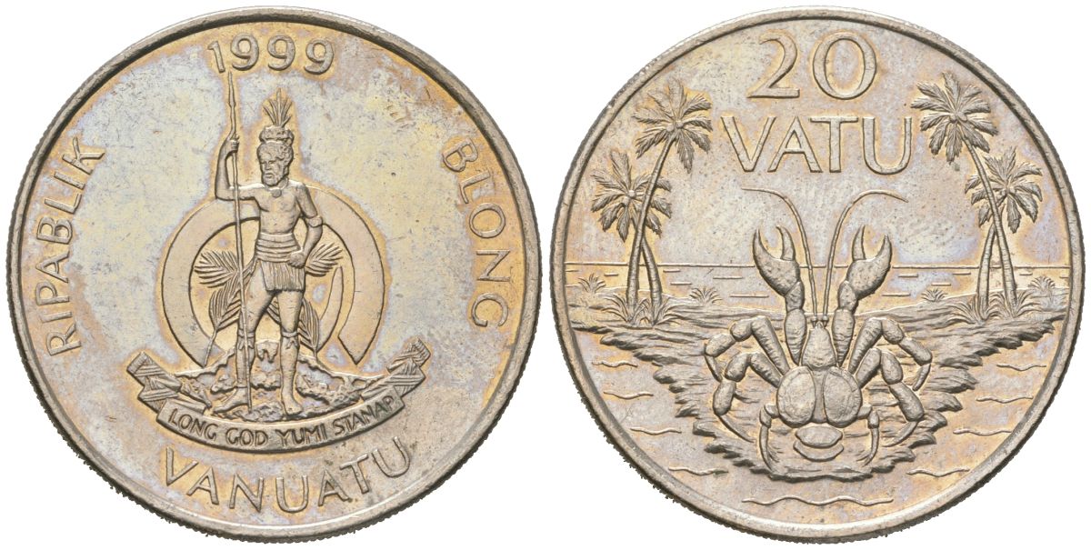 Вануату 20 вату 1999 KM 7 медно-никель UNC 4574-1035