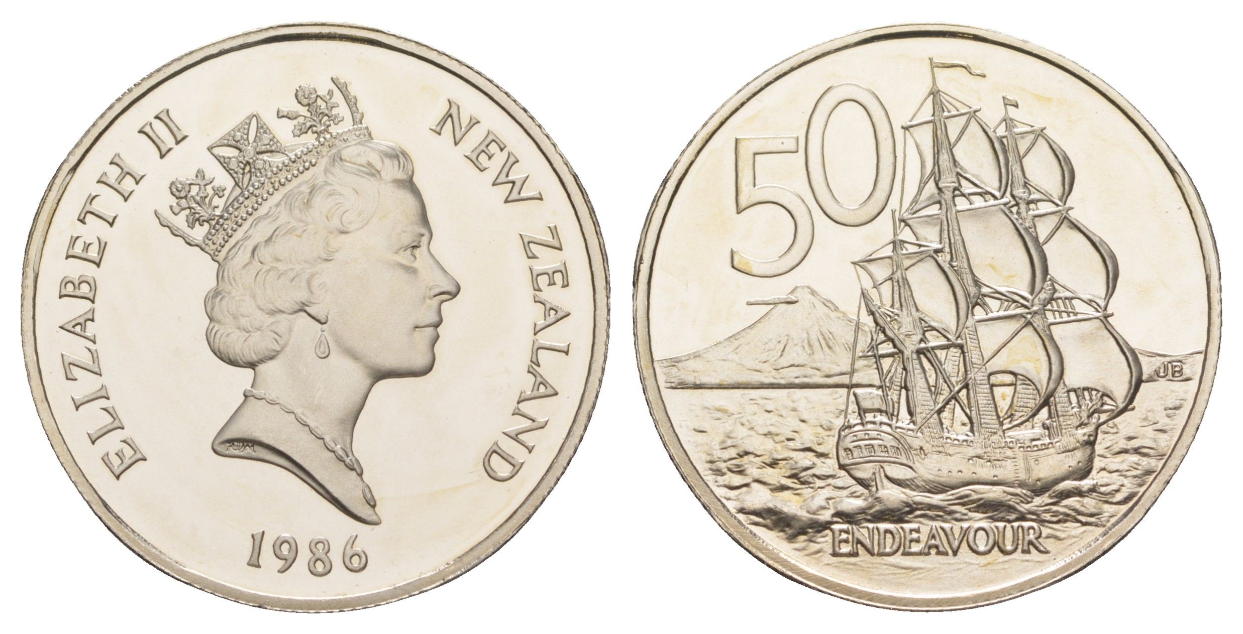 Новая Зеландия 50 центов 1986 тираж 10.000 экземпляров KM 63 медно-никель PROOF 413-942