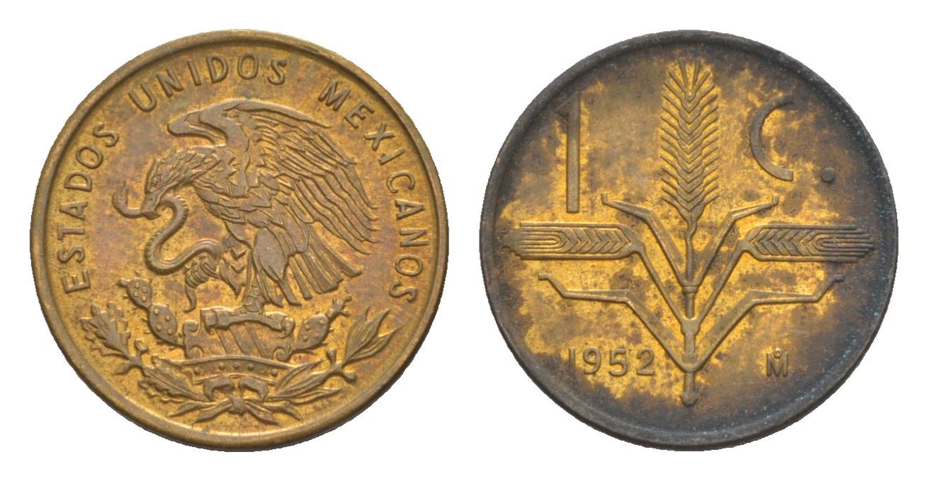 Мексика 1 сентаво 1952 KM 417 бронза 4649-852