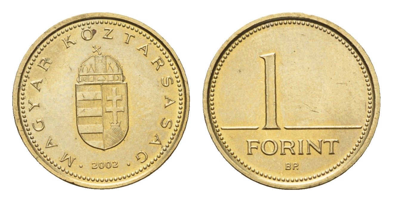 Венгрия 1 форинт 2002 BP KM 692 никель латунь UNC 4685-669