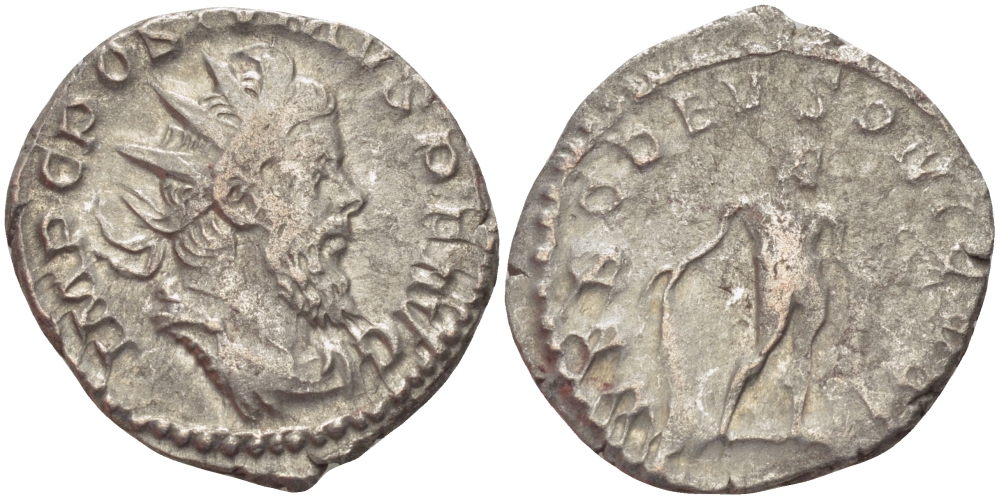 Римская Империя (императоры в Галлии) антониниан 260 - 269 Постум. IMP C POSTVMVS P F AVG / HERC DEVSONIENSI, Геркулес с палицей, луком и львиной шкурой, Колония Агриппины, Very fine RIC 64 биллон 1073-12-16