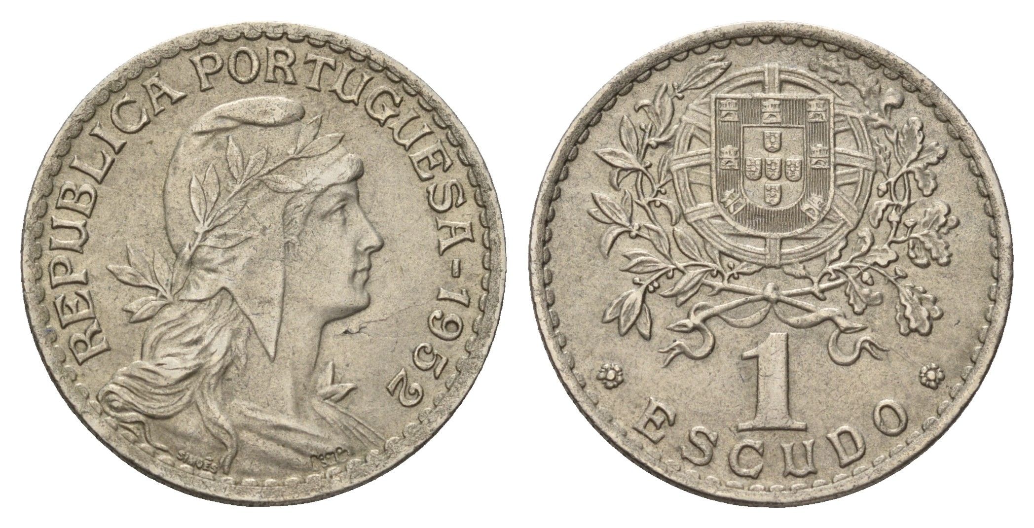 Португалия 1 эскудо 1952 KM 578 никель латунь 4675-324