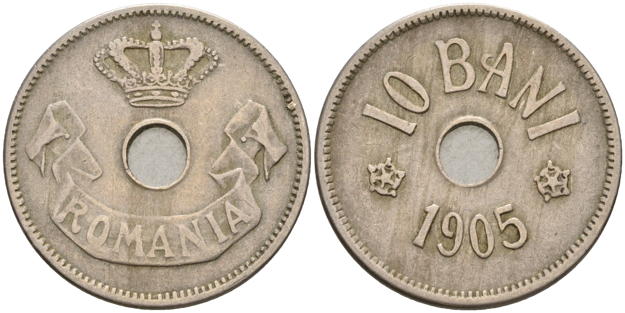 Румыния 10 бани 1905 Кароль I (1881-1914) KM 32 медно-никель    93-321
