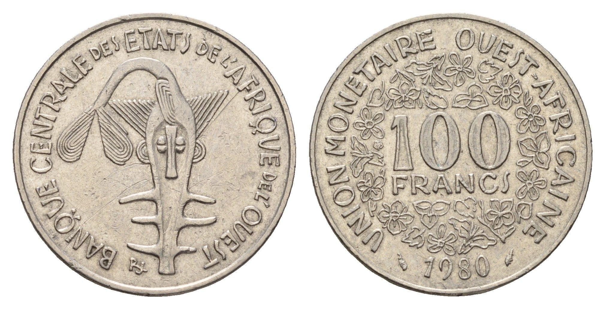 Западная Африка (ВСЕАО) 100 франков 1980 KM 4 никель 4114-233