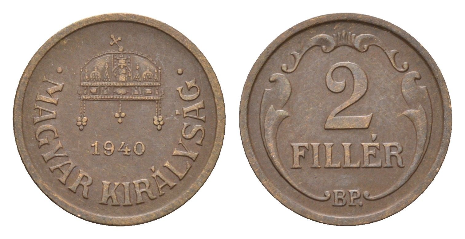 Венгрия 2 филлера 1940 KM 506 бронза 4658-956