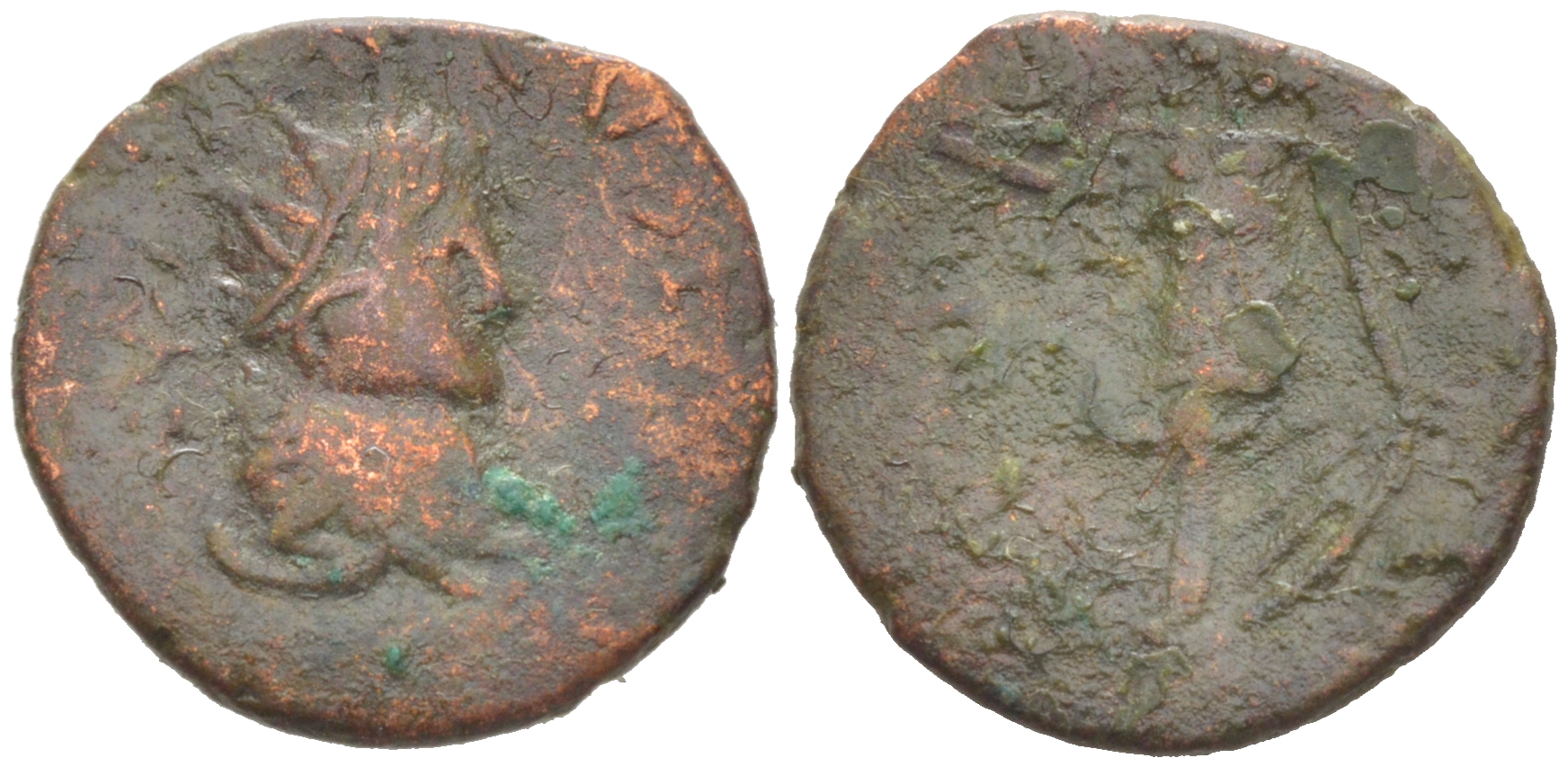 Римская Империя, императоры в Галлии антониниан 273 - 274 Тетрик II, локальная чеканка в Галлии RIC биллон 1073-24-86