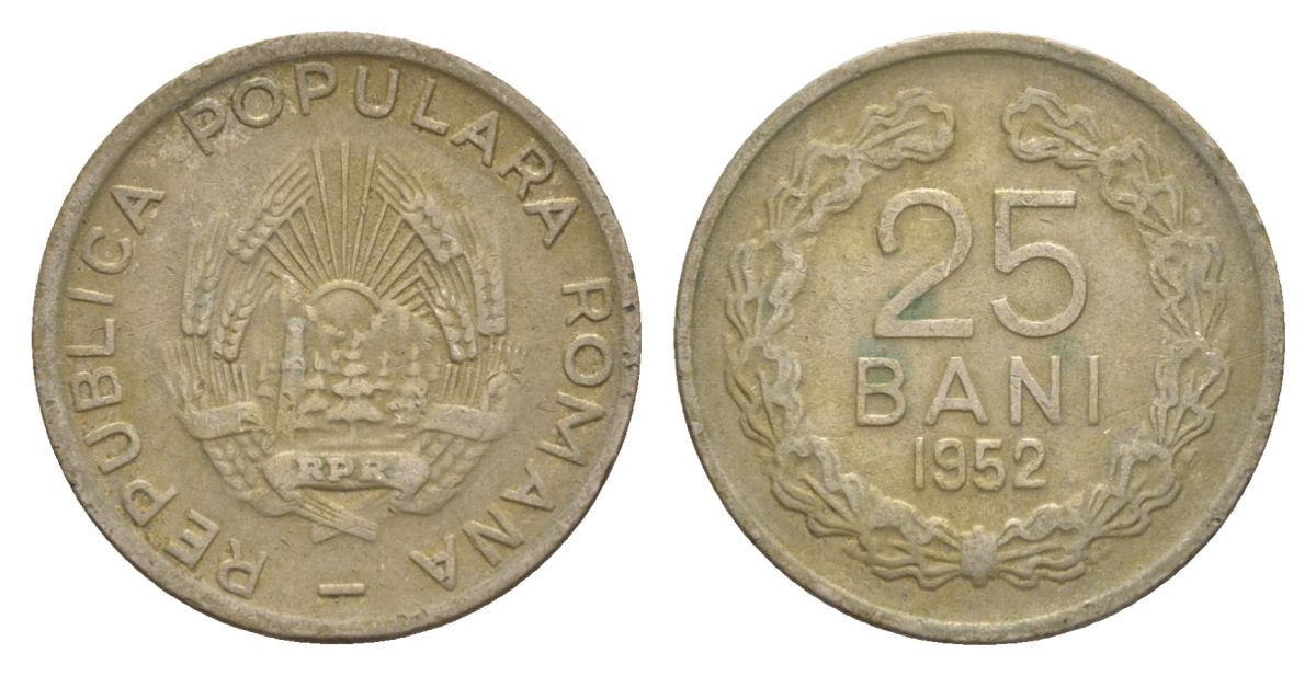Румыния 25 бань (бани) 1952 KM 85.1 медно-никель 4632-545