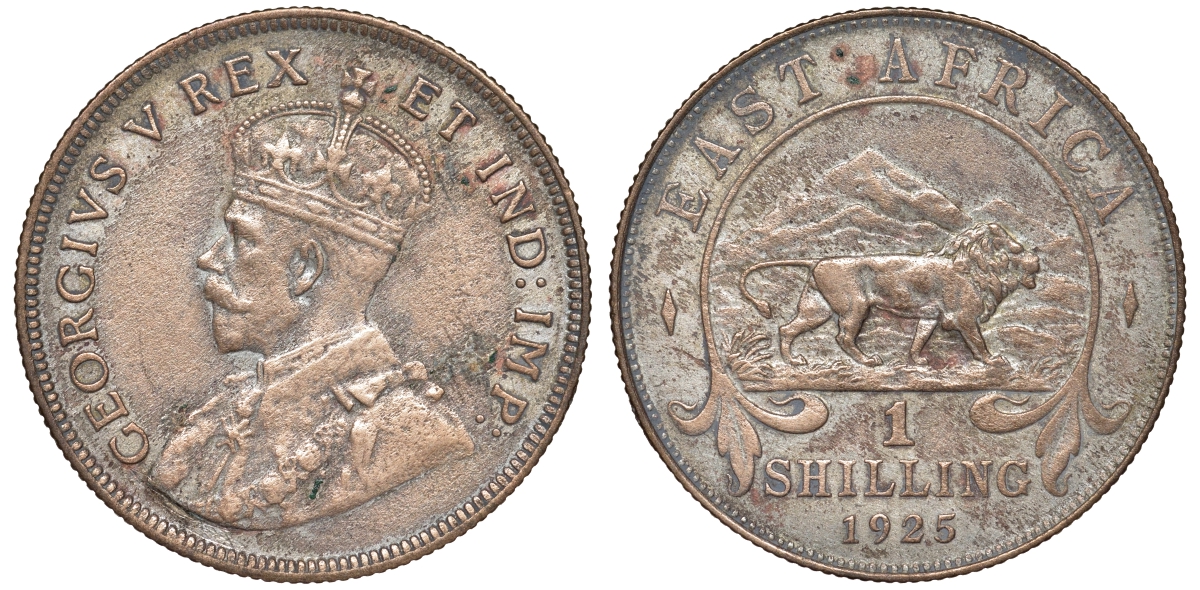 Британская Восточная Африка 1 шиллинг 1925 Георг V (1910-1936) KM 21 серебро 51-1521