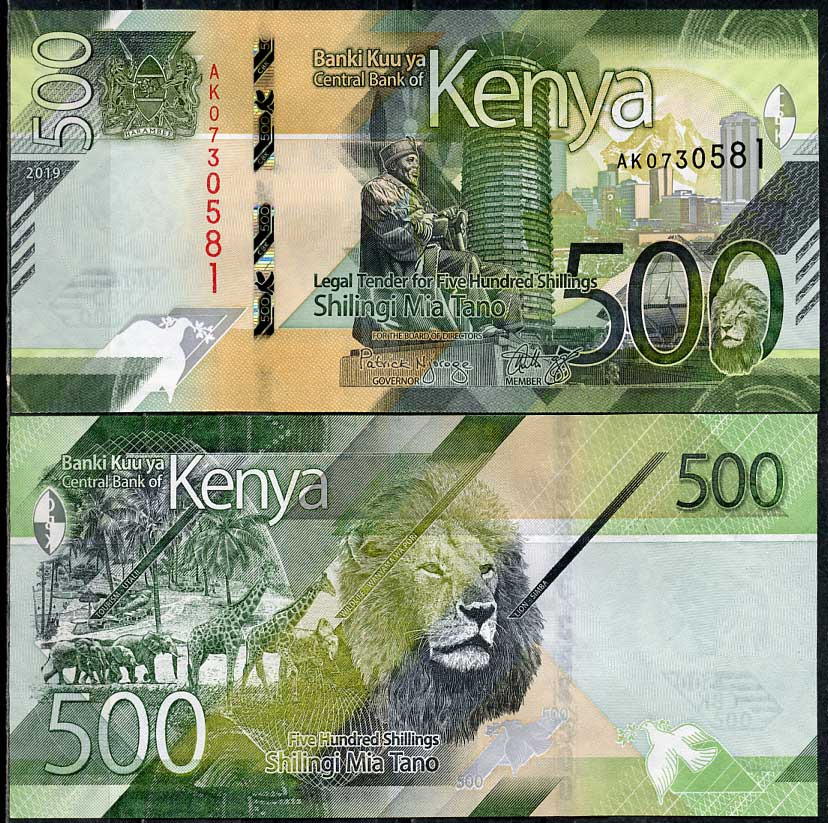 Кения 500 шиллингов 2019 Статуя Джомо Кениаты и международный конференц-центр Кениаты, Найроби, туризм, серия AK Pick 55  бумага  UNC (пресс) 448-164-3