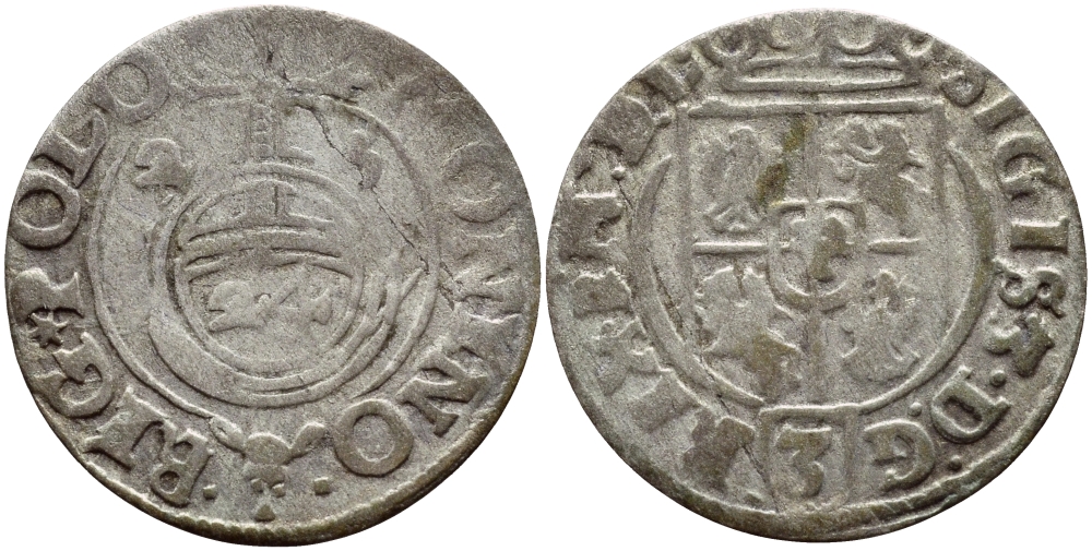 ПОЛЬША 1/24 ТАЛЕРА 1623 СИГИЗМУНД III (1587-1632) KM 15 серебро 3896-831