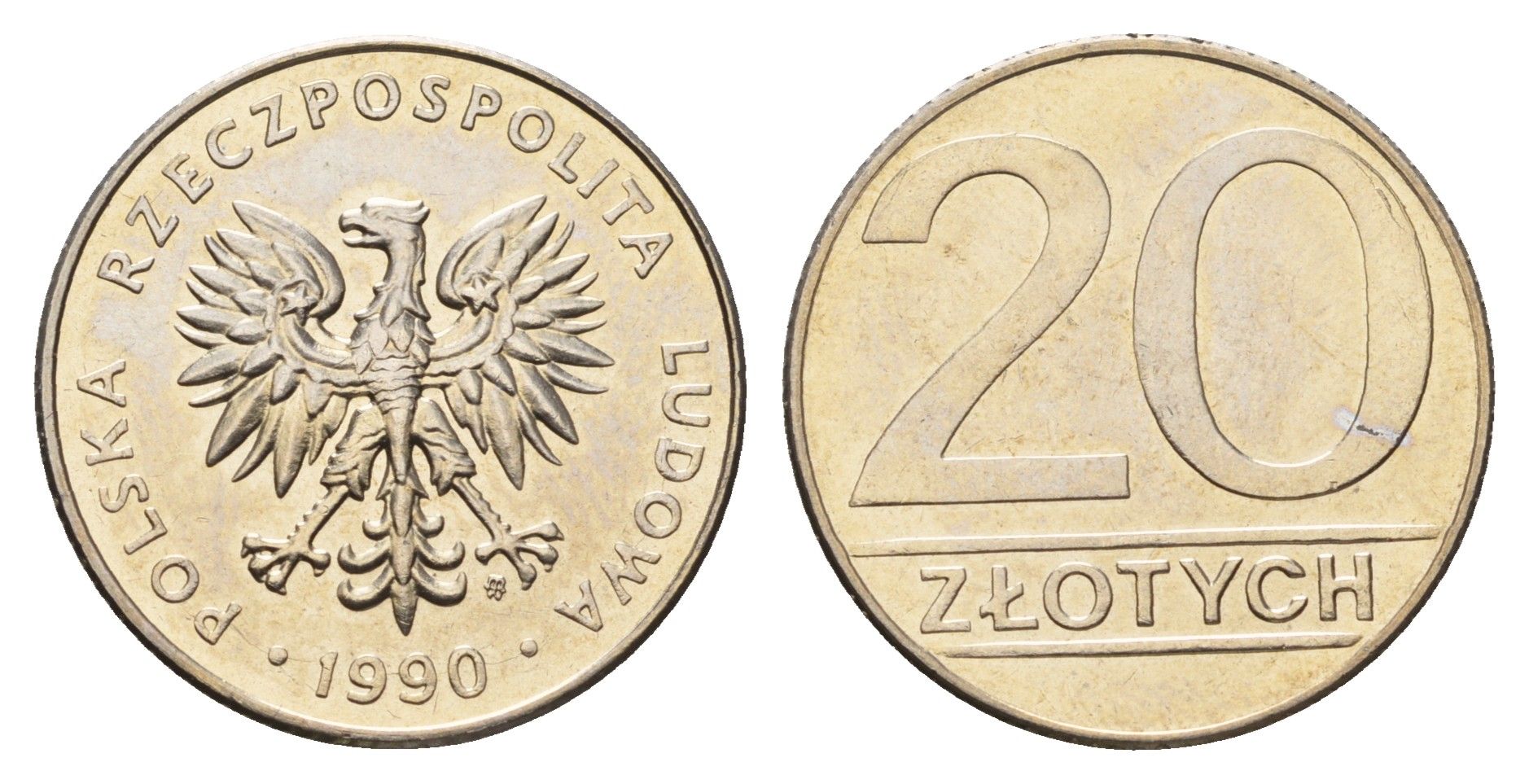 Польша 20 злотых 1990 Y 153.2 медно-никель UNC 4391-723