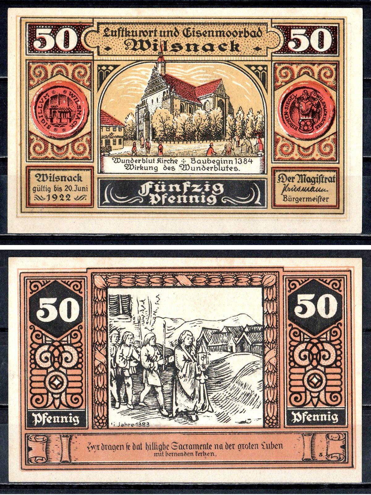 Вильснак (Пруссия, Бранденбург) 50 пфеннигов 1922 2193-50-3-1