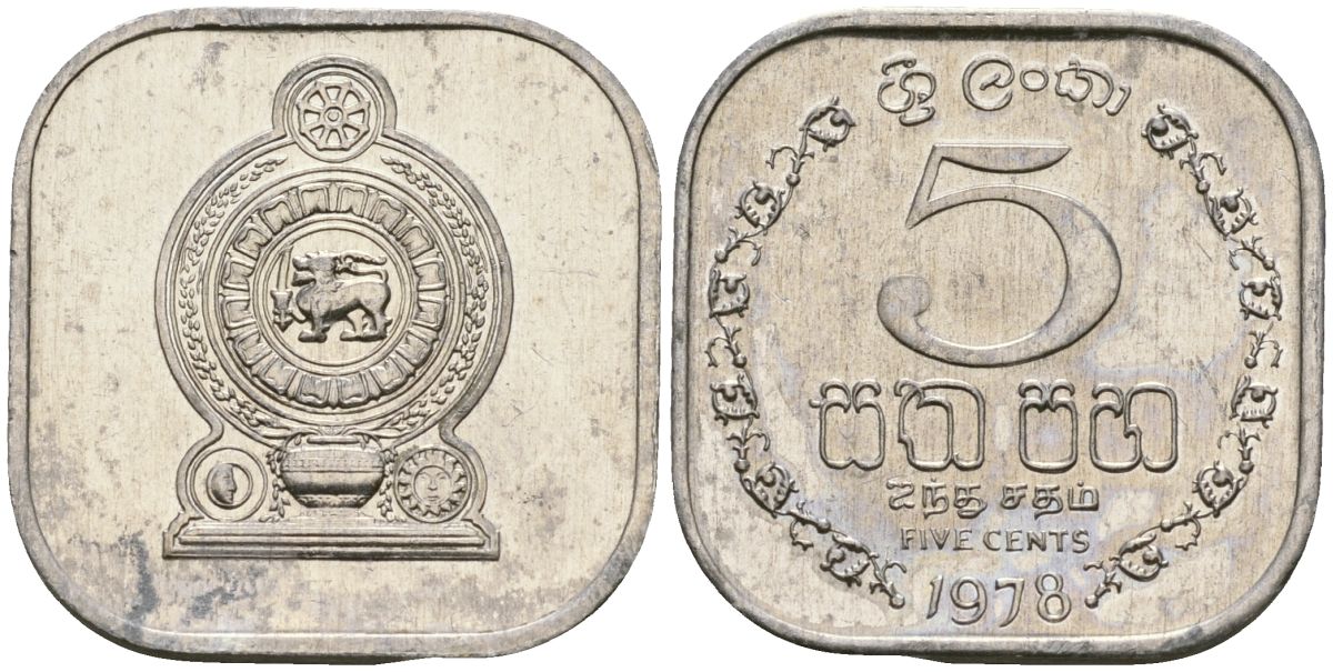 Шри-Ланка 5 центов 1978 KM 139a алюминий 4136-729