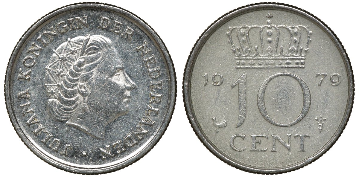 НИДЕРЛАНДЫ 10 ЦЕНТОВ 1970 KM 182 медно-никель 72-1152