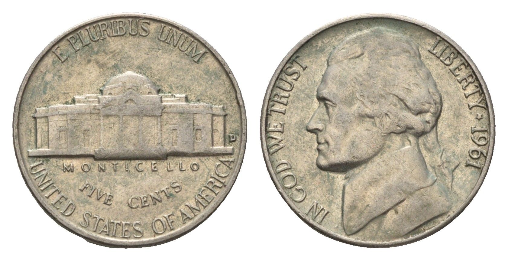 США 5 центов 1961 KM A192 медно-никель 4613-1034