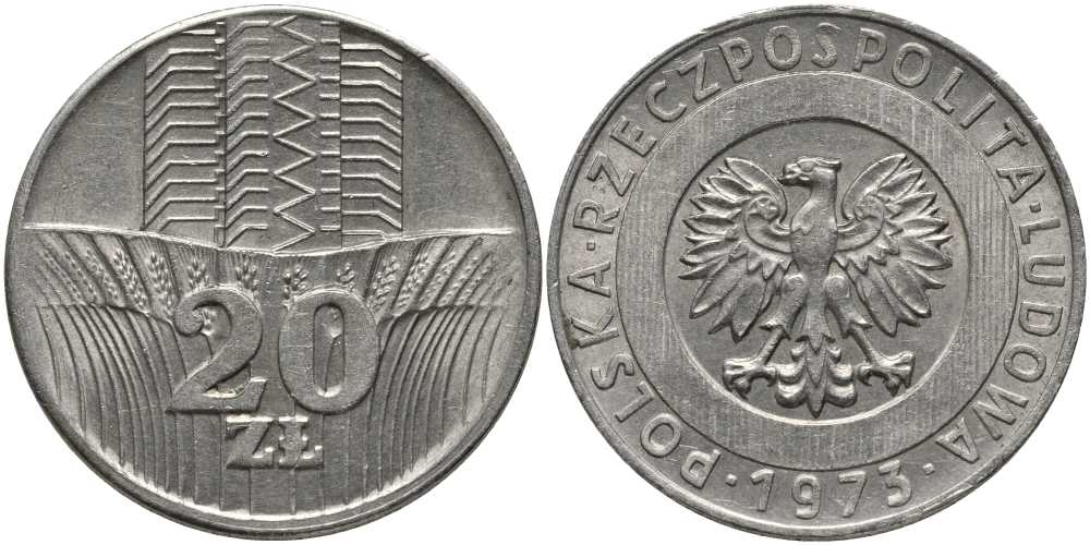 Польша 20 злотых 1973 монетный двор Кремница KM 67, Parchimowicz 245a медно-никель 180-413