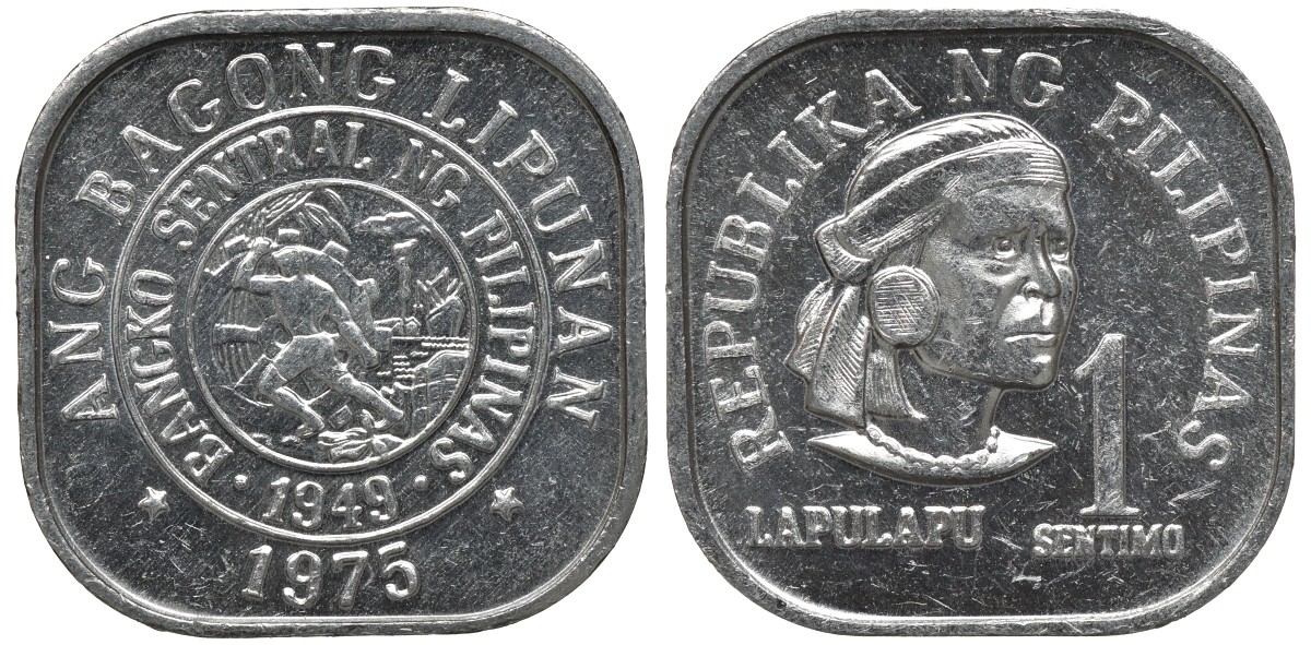 Филиппины 1 сентимо 1975 вождь острова Мактан Лапу-Лапу KM 205 алюминий UNC 192-336