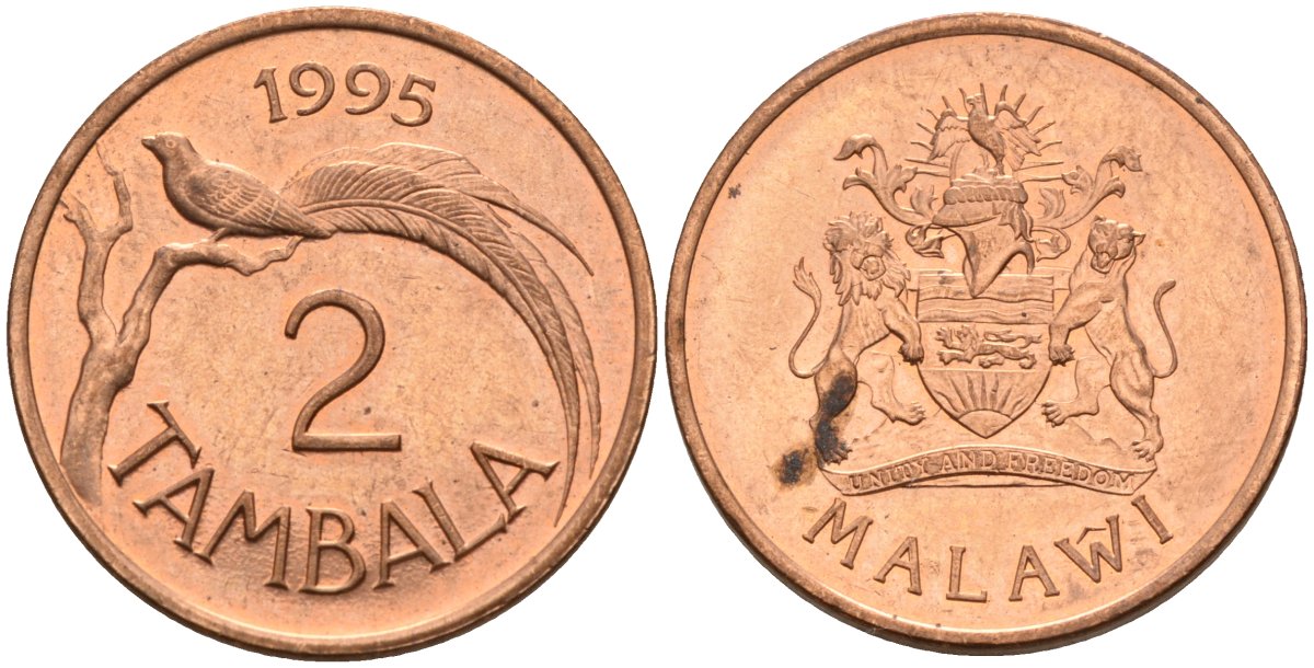 Малави 2 тамбалы 1995 KM 34 бронза 4141-733
