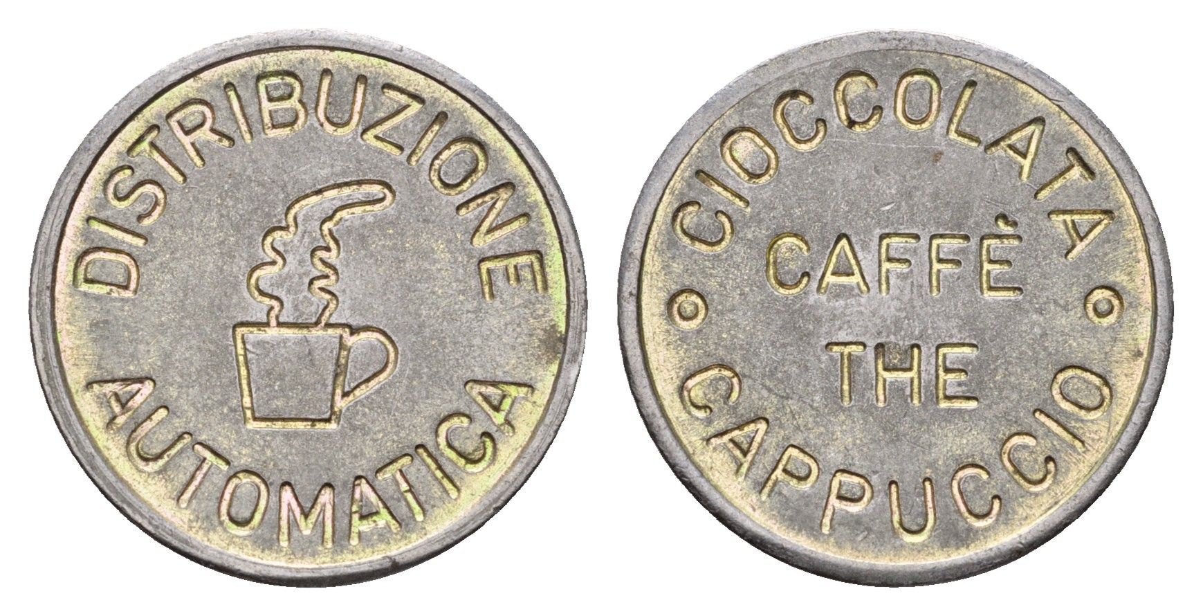 Италия жетон для выдачи напитков - кофе диаметр 22 мм, вес 5,1 гр нержавеющая сталь 4669-245