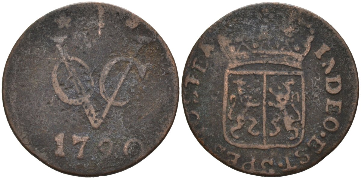 Нидерландская Восточная Индия, Гельдерланд (Gelderland) 1 дуит 1790 KM 50.2 медь 4577-114