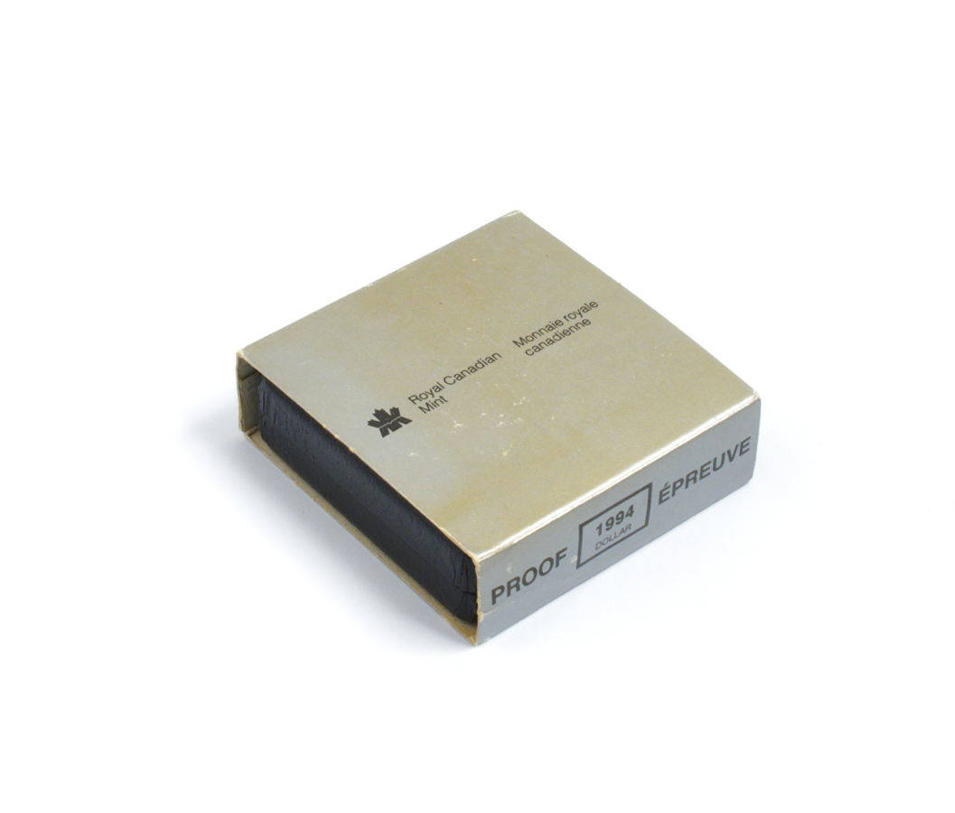 Канада 1 доллар 1994 25 лет RCMP - Патрульной службе на собачьих упряжках, в оригинальной коробке, с сертификатом КМ 251 серебро PROOF 5-6-4-21
